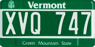 VT license plate XVQ747