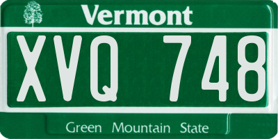 VT license plate XVQ748