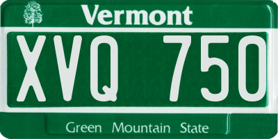 VT license plate XVQ750