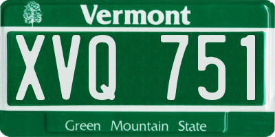 VT license plate XVQ751
