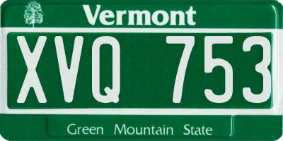 VT license plate XVQ753