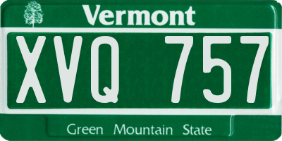 VT license plate XVQ757