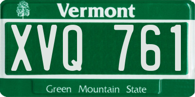 VT license plate XVQ761