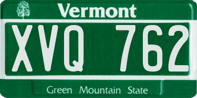 VT license plate XVQ762