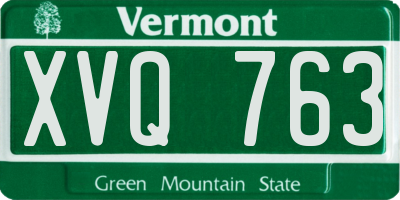 VT license plate XVQ763