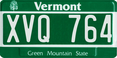 VT license plate XVQ764