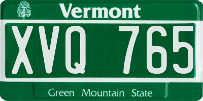 VT license plate XVQ765