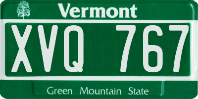 VT license plate XVQ767