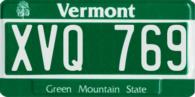 VT license plate XVQ769