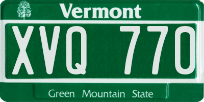 VT license plate XVQ770