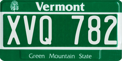 VT license plate XVQ782