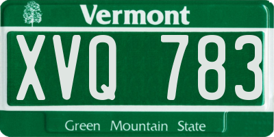 VT license plate XVQ783