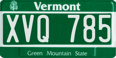 VT license plate XVQ785
