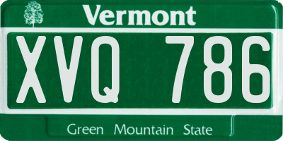 VT license plate XVQ786