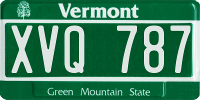 VT license plate XVQ787
