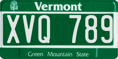 VT license plate XVQ789