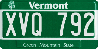 VT license plate XVQ792
