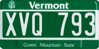 VT license plate XVQ793