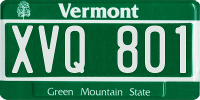 VT license plate XVQ801