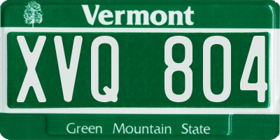 VT license plate XVQ804