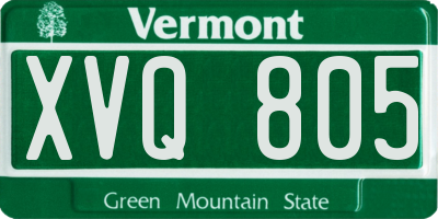 VT license plate XVQ805