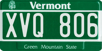 VT license plate XVQ806