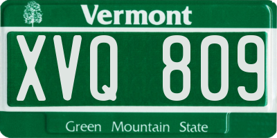 VT license plate XVQ809