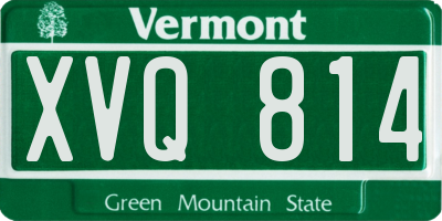 VT license plate XVQ814