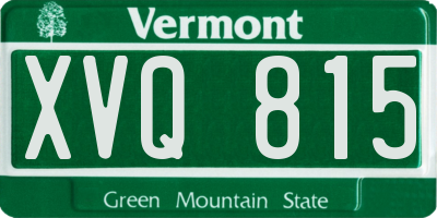 VT license plate XVQ815