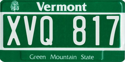 VT license plate XVQ817