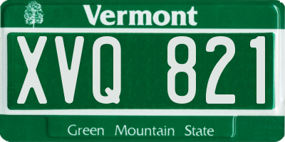VT license plate XVQ821