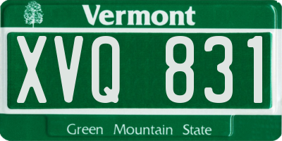 VT license plate XVQ831