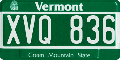 VT license plate XVQ836