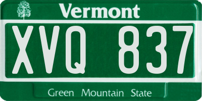 VT license plate XVQ837