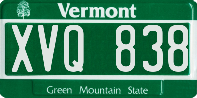 VT license plate XVQ838