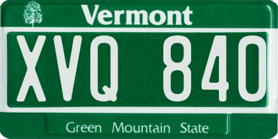 VT license plate XVQ840