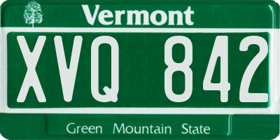 VT license plate XVQ842