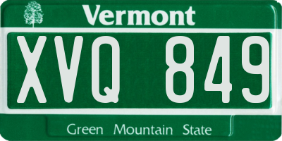 VT license plate XVQ849
