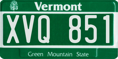 VT license plate XVQ851