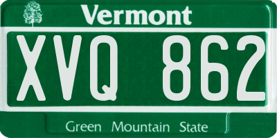 VT license plate XVQ862