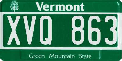 VT license plate XVQ863