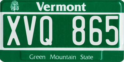 VT license plate XVQ865