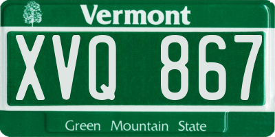 VT license plate XVQ867