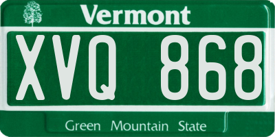 VT license plate XVQ868