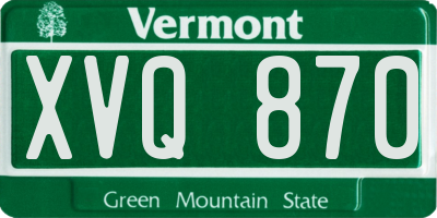 VT license plate XVQ870