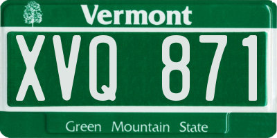 VT license plate XVQ871