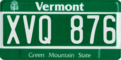 VT license plate XVQ876