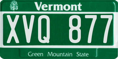 VT license plate XVQ877