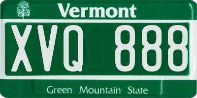 VT license plate XVQ888