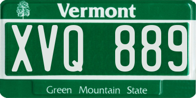 VT license plate XVQ889